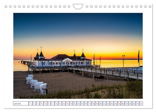 Produktbild: Die Ostsee von Ahlbeck nach Heringsdorf (Wandkalender 2026 DIN A4 quer), CALVENDO Monatskalender