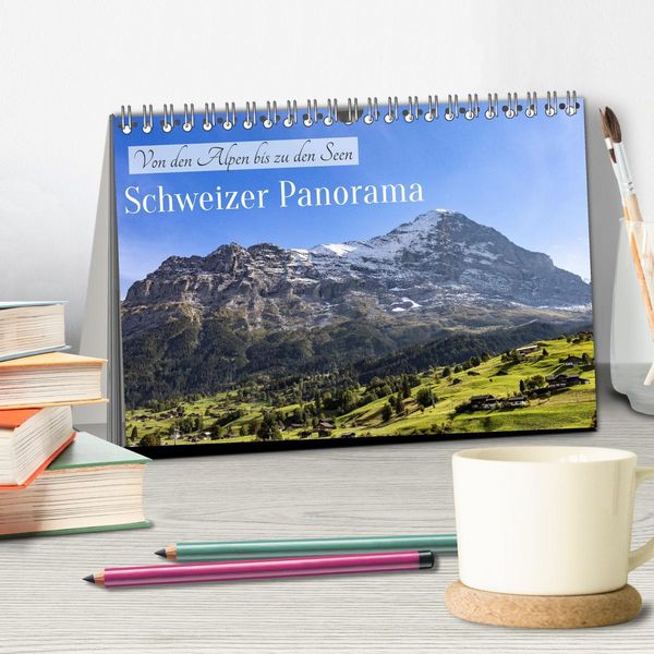 Produktbild: Schweizer Panorama - Von den Alpen bis zu den Seen (Tischkalender 2026 DIN A5 quer), CALVENDO Monatskalender