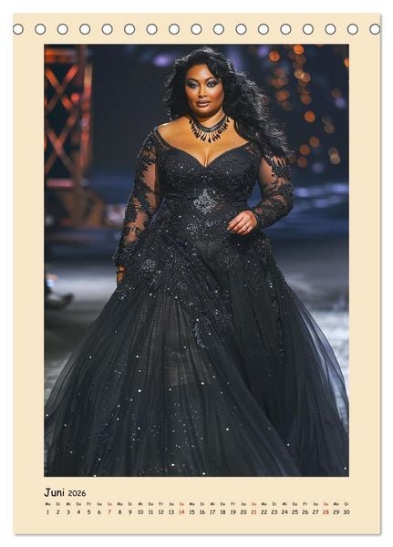 Produktbild: Plus Size Models in glamour&ouml;ser High Fashion (Tischkalender 2026 DIN A5 hoch), CALVENDO Monatskalender