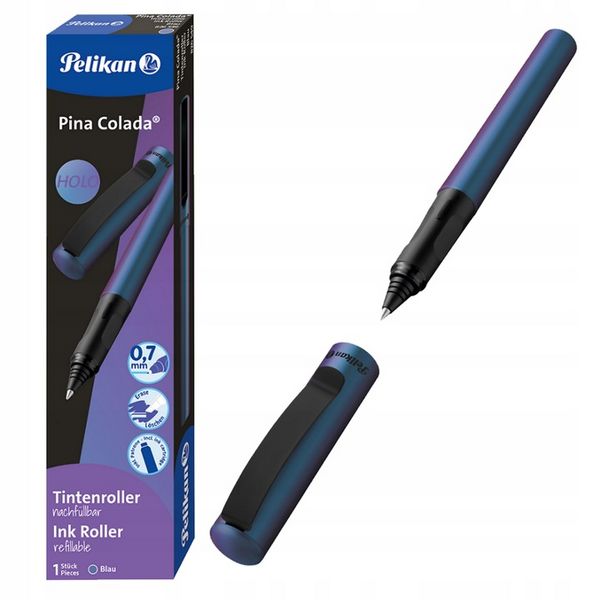 Produktbild: Pelikan Tintenroller Pina Colada Holo 0,7mm inkl Tintenpatrone blau Faltschachtel