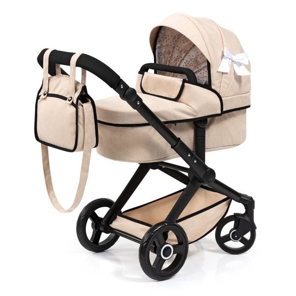 Kombi-Puppenwagen Xeo beige für Puppen bis 46cm