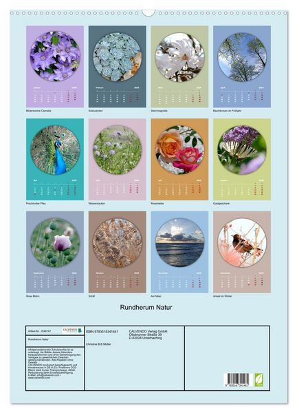 Produktbild: Rundherum Natur (Wandkalender 2026 DIN A2 hoch), CALVENDO Monatskalender
