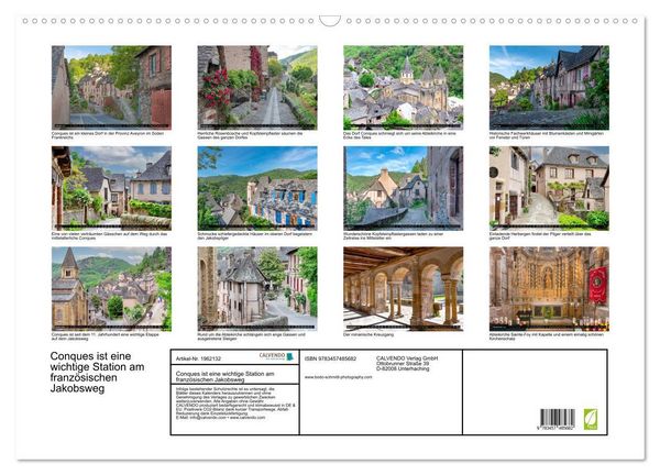 Produktbild: Conques ist eine wichtige Station am franz&ouml;sischen Jakobsweg (Wandkalender 2026 DIN A2 quer), CALVENDO Monatskalender