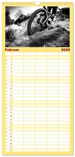 Produktbild: Familienplaner 2026 - Mountain Bike 2026 by Stef. Cand&eacute; mit 5 Spalten (Wandkalender, 21 x 45 cm) CALVENDO