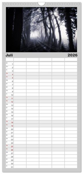 Produktbild: Familienplaner 2026 - Mystische W&auml;lder mit 5 Spalten (Wandkalender, 21 x 45 cm) CALVENDO