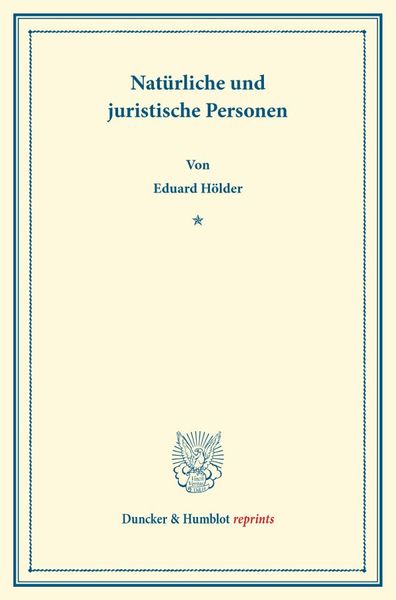 Produktbild: Nat&uuml;rliche und juristische Personen.