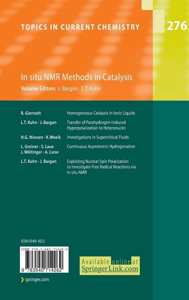 Produktbild: In situ NMR Methods in Catalysis