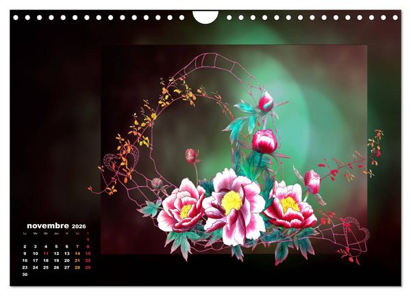 Produktbild: Images d'art Ikebana (Calendrier mural 2026 DIN A4 vertical), CALVENDO calendrier mensuel