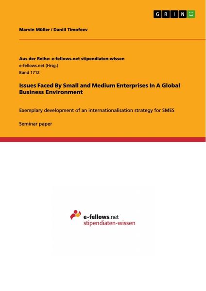 Produktbild: Issues Faced By Small and Medium Enterprises In A Global Business Environment