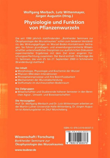 Produktbild: Physiologie und Funktion von Pflanzenwurzeln
