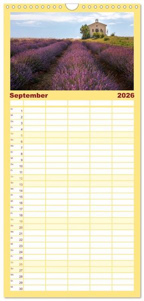Produktbild: Familienplaner 2026 - Provence, Lavendelzeit in S&uuml;dfrankreich mit 5 Spalten (Wandkalender, 21 x 45 cm) CALVENDO