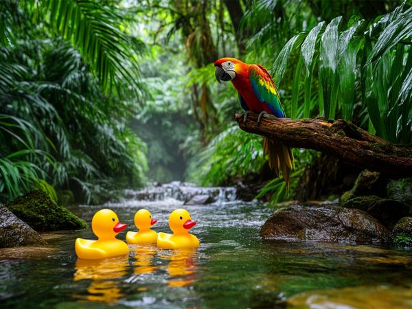Produktbild: CALVENDO Puzzle Gummienten unterwegs im Amazonas | 1000 Teile Lege-Gr&ouml;&szlig;e 64x48cm Foto-Puzzle f&uuml;r gl&uuml;ckliche Stunden
