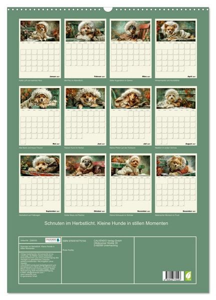 Produktbild: Schnuten im Herbstlicht. Kleine Hunde in stillen Momenten (Wandkalender 2027 DIN A2 hoch), CALVENDO Monatskalender