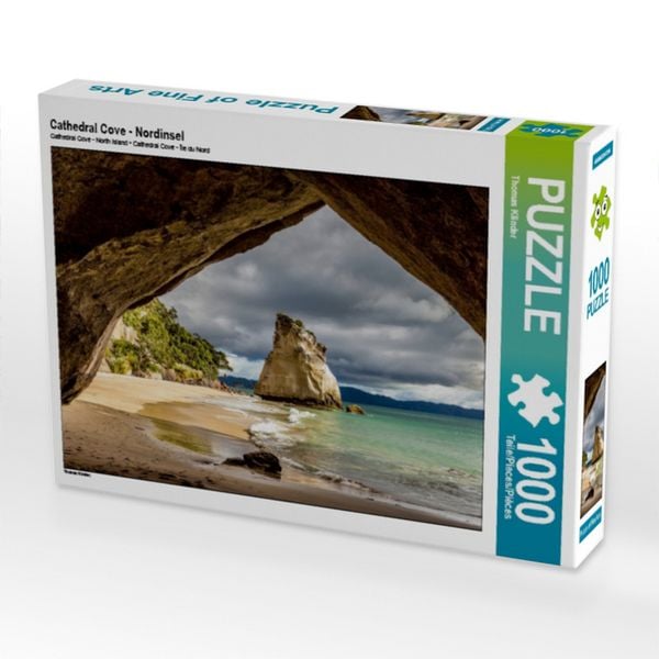 CALVENDO Puzzle Cathedral Cove - Nordinsel | 1000 Teile Lege-Größe 64x48cm Foto-Puzzle für glückliche Stunden