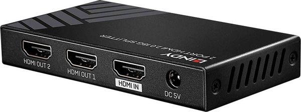 Produktbild: LINDY 2 Port HDMI 18G Splitter 2 Port HDMI-Splitter 3840 x 2160 Pixel Schwarz