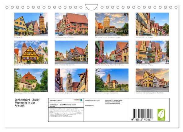 Produktbild: Dinkelsb&uuml;hl - Zw&ouml;lf Momente in der Altstadt (Wandkalender 2027 DIN A4 quer), CALVENDO Monatskalender