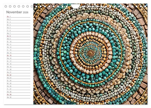 Produktbild: Natural Mandalas - Kraftvolle KI Mandalas aus Naturmaterialien (Wandkalender 2026 DIN A4 quer), CALVENDO Monatskalender
