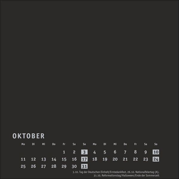 Produktbild: Premium-Bastelkalender schwarz klein 2027