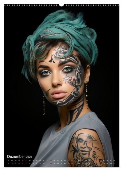 Produktbild: Tattoo Kunst auf der Haut (Wandkalender 2026 DIN A2 hoch), CALVENDO Monatskalender