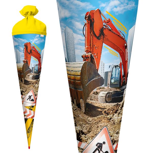 Produktbild: Motivschult&uuml;te, Achtung Bagger, 70cm, Folie