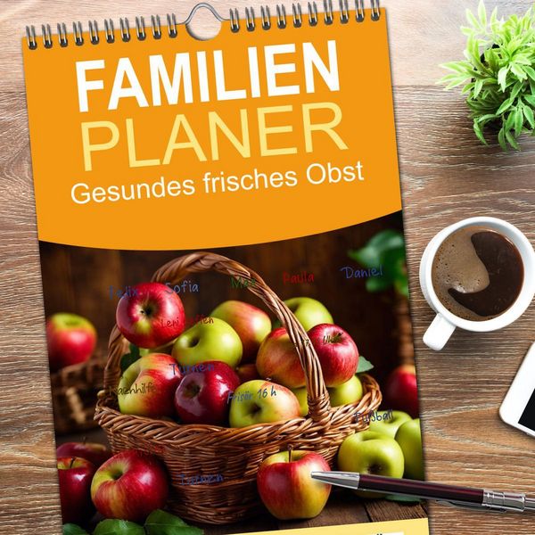 Produktbild: Familienplaner 2026 - Gesundes frisches Obst mit 5 Spalten (Wandkalender, 21 x 45 cm) CALVENDO