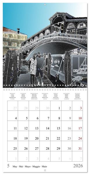 Produktbild: The city of bridges - Venice (Wall Calendar 2026 12 &times; 12 Inch) CALVENDO 12 Month Wall Calendar