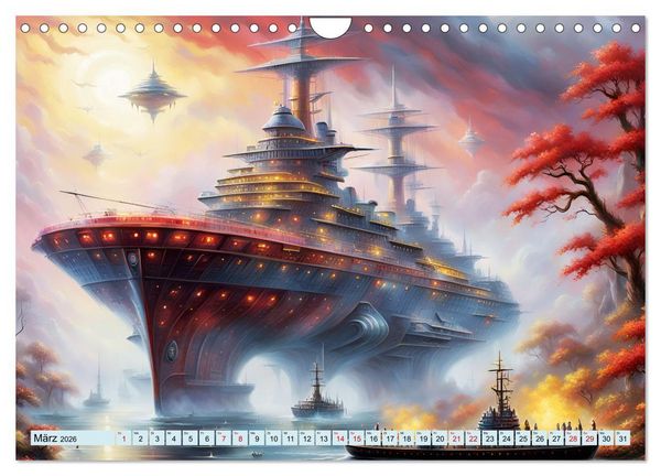 Produktbild: Futuristische Giganten Eine Welt von Morgen (Wandkalender 2026 DIN A4 quer), CALVENDO Monatskalender