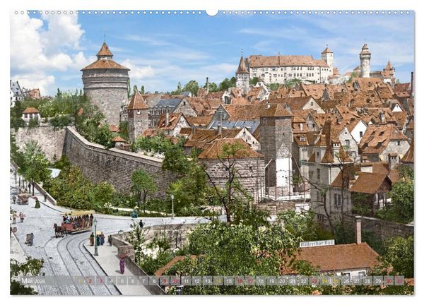 Produktbild: N&uuml;rnberg zur Kaiserzeit in Farbe - Fotos neu restauriert und koloriert (hochwertiger Premium Wandkalender 2026 DIN A2 quer), Kunstdruck in Hochglanz