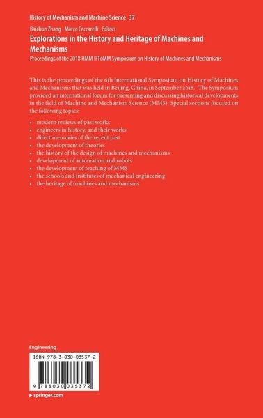Produktbild: Explorations in the History and Heritage of Machines and Mechanisms