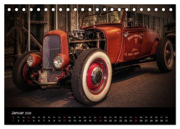 Produktbild: Au&szlig;ergew&ouml;hnliche Autos - Hot Rods (Tischkalender 2026 DIN A5 quer), CALVENDO Monatskalender