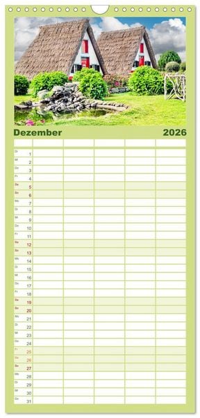 Produktbild: Familienplaner 2026 - Madeira, Insel im ewigen Fr&uuml;hling mit 5 Spalten (Wandkalender, 21 x 45 cm) CALVENDO