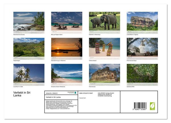 Produktbild: Verliebt in Sri Lanka (Wandkalender 2026 DIN A3 quer), CALVENDO Monatskalender