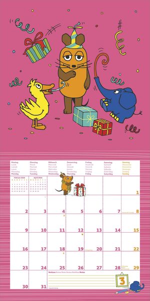 Produktbild: Die Maus 2026 - Broschürenkalender 30x30 cm (30x60 geöffnet) - Kalender mit Plat