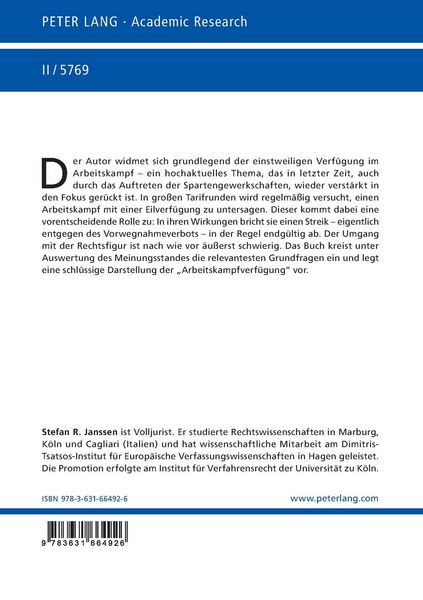 Produktbild: Die einstweilige Verf&uuml;gung im Arbeitskampf