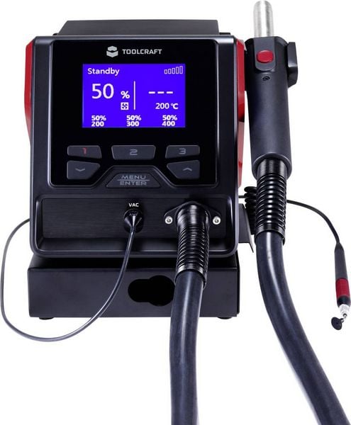 Produktbild: TOOLCRAFT TPS-800 Hei&szlig;luftstation digital 1000W 100 - 480&deg;C