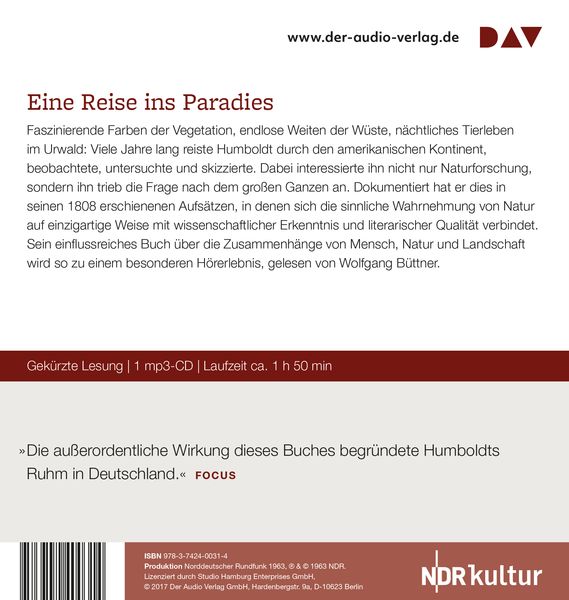 Produktbild: Die S&uuml;damerika-Reise. Reise in die &Auml;quinoktial-Gegenden des Neuen Kontinents
