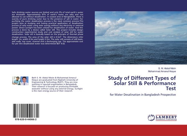 Produktbild: Study of Different Types of Solar Still & Performance Test