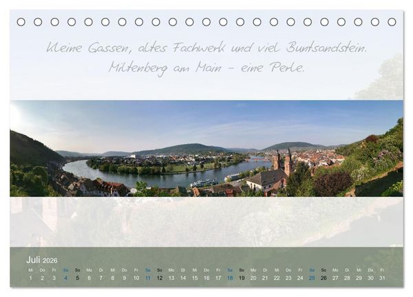 Produktbild: Main Rundblick (Tischkalender 2026 DIN A5 quer), CALVENDO Monatskalender