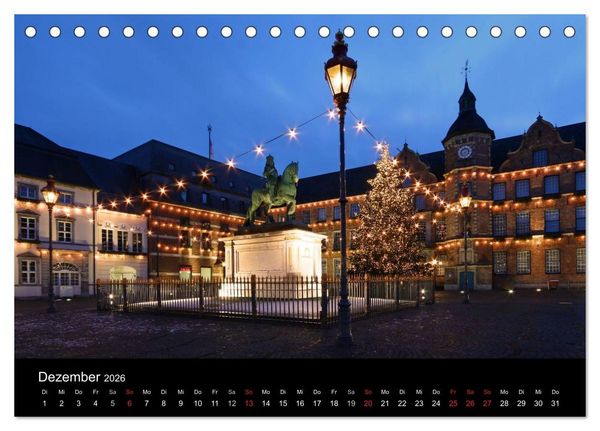 Produktbild: D&uuml;sseldorf Abendstimmungen und Nachtansichten (Tischkalender 2026 DIN A5 quer), CALVENDO Monatskalender