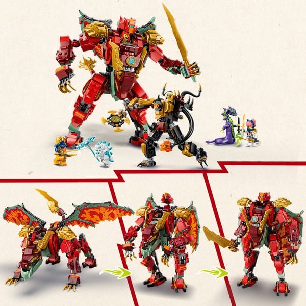 Produktbild: LEGO NINJAGO 71868 Wyldfyres Drachenmech, Actionfigur, Bauspielzeug f&uuml;r Kinder