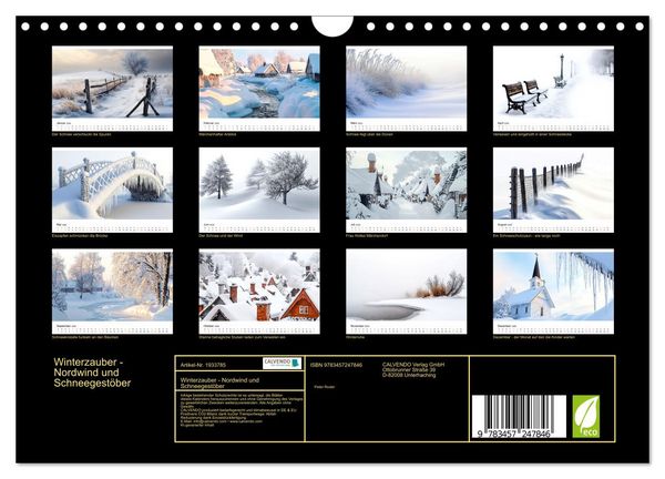 Produktbild: Winterzauber - Nordwind und Schneegest&ouml;ber (Wandkalender 2026 DIN A4 quer), CALVENDO Monatskalender