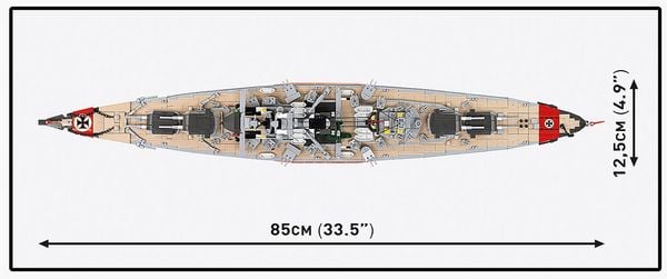 Produktbild: COBI Historical Collection 4860 - Battleship Bismarck, WWII, Bausatz 1:300, 3204 Klemmbausteine