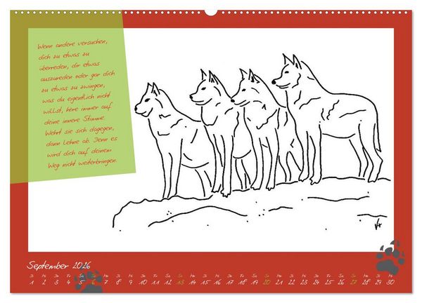 Produktbild: Der kleine GROSSE Wolf - Kalender (hochwertiger Premium Wandkalender 2026 DIN A2 quer), Kunstdruck in Hochglanz