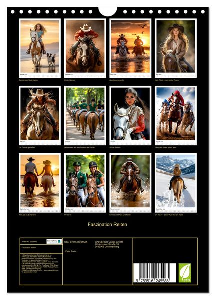 Produktbild: Faszination Reiten (Wandkalender 2026 DIN A4 hoch), CALVENDO Monatskalender