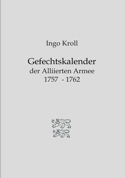 Produktbild: Gefechtskalender der Alliierten Armee 1757-1762