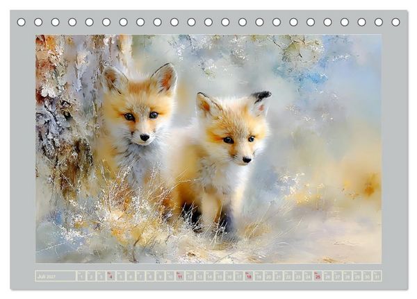 Produktbild: F&uuml;chse. Flauschiges Leuchten im Wald (Tischkalender 2027 DIN A5 quer), CALVENDO Monatskalender