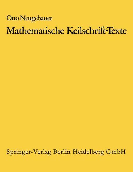 Produktbild: Mathematische Keilschrift-Texte/Mathematical Cuneiform Texts