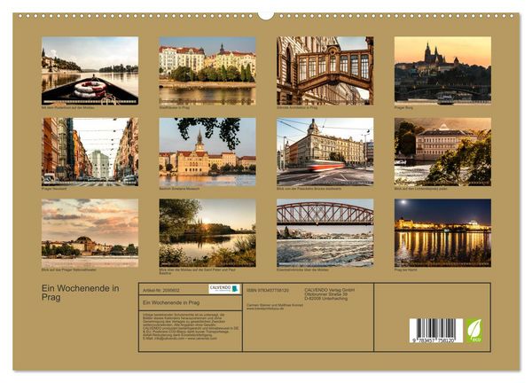 Produktbild: Ein Wochenende in Prag (hochwertiger Premium Wandkalender 2026 DIN A2 quer), Kunstdruck in Hochglanz