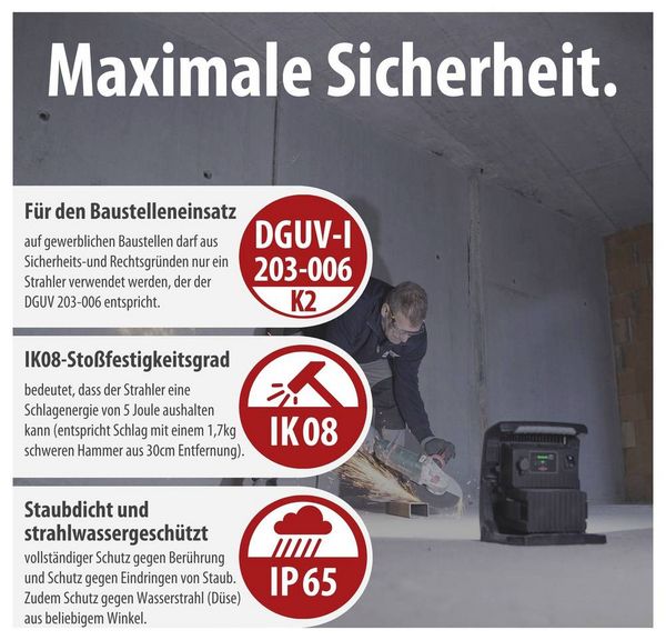 Produktbild: Brennenstuhl Multi Battery 6050 MH Akku-Baustrahler EEK E 61.6 W 6200 lm Tageslichtwei&szlig; 1173140600