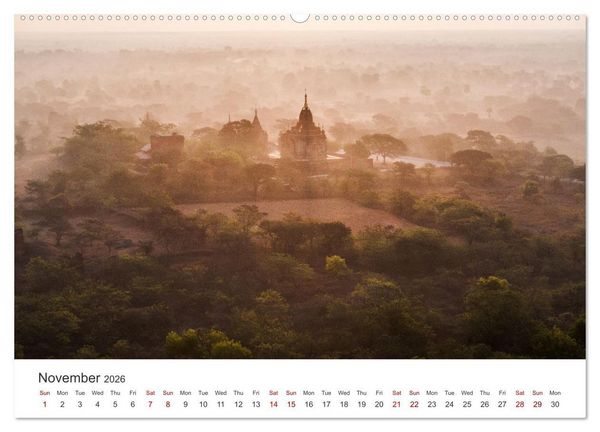 Produktbild: Bagan - Pagodas in the forest (High Quality Premium Wall Calendar 2026 DIN A2 landscape),CALVENDO 12 Month Wall Calendar